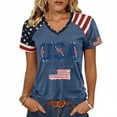 thumbnail image 4 of T Shirts For Women Blue Womens Tops Fashion 250Th Anniversary Print V Neck 250Th Anniversary T Patriotic Tee Summer Tops, 4 of 4