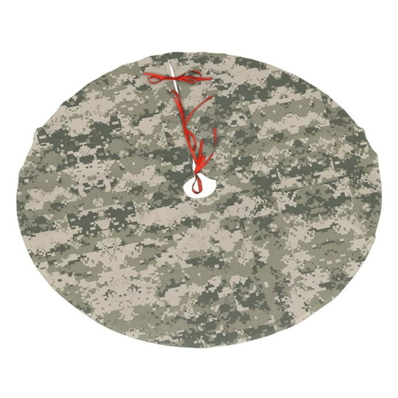 Christmas Tree Skirt Army Digital Camouflage Xmas Tree Skirt Mat for Christmas Decorations Party Holiday 48"