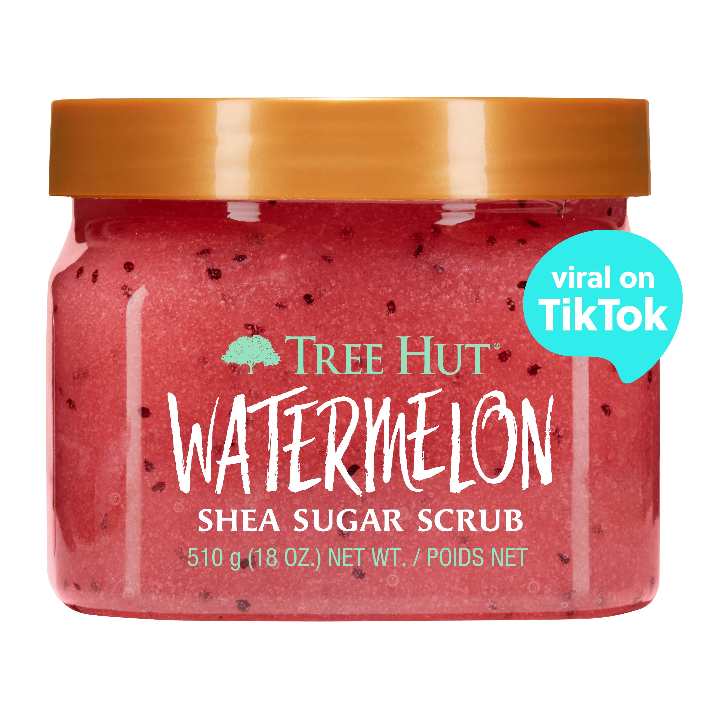 Tree Hut Watermelon Shea Sugar Exfoliating and Hydrating Body Scrub, 18 oz