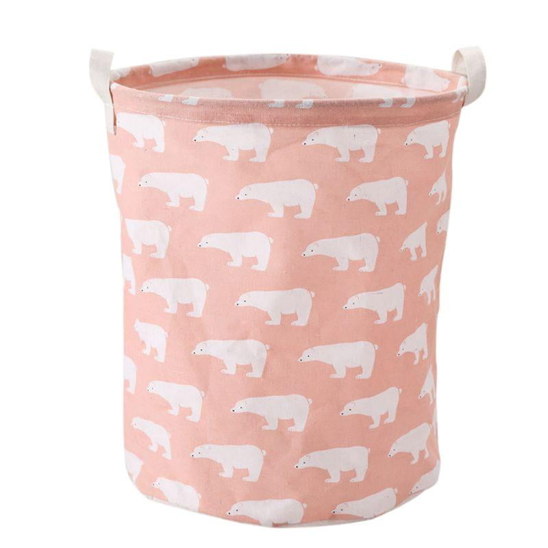 Pink Flowers Laundry Basket With Aluminium Handles Dirty Clothes Laundry Storage Bucket Waterproof Foldable Storage Bin
