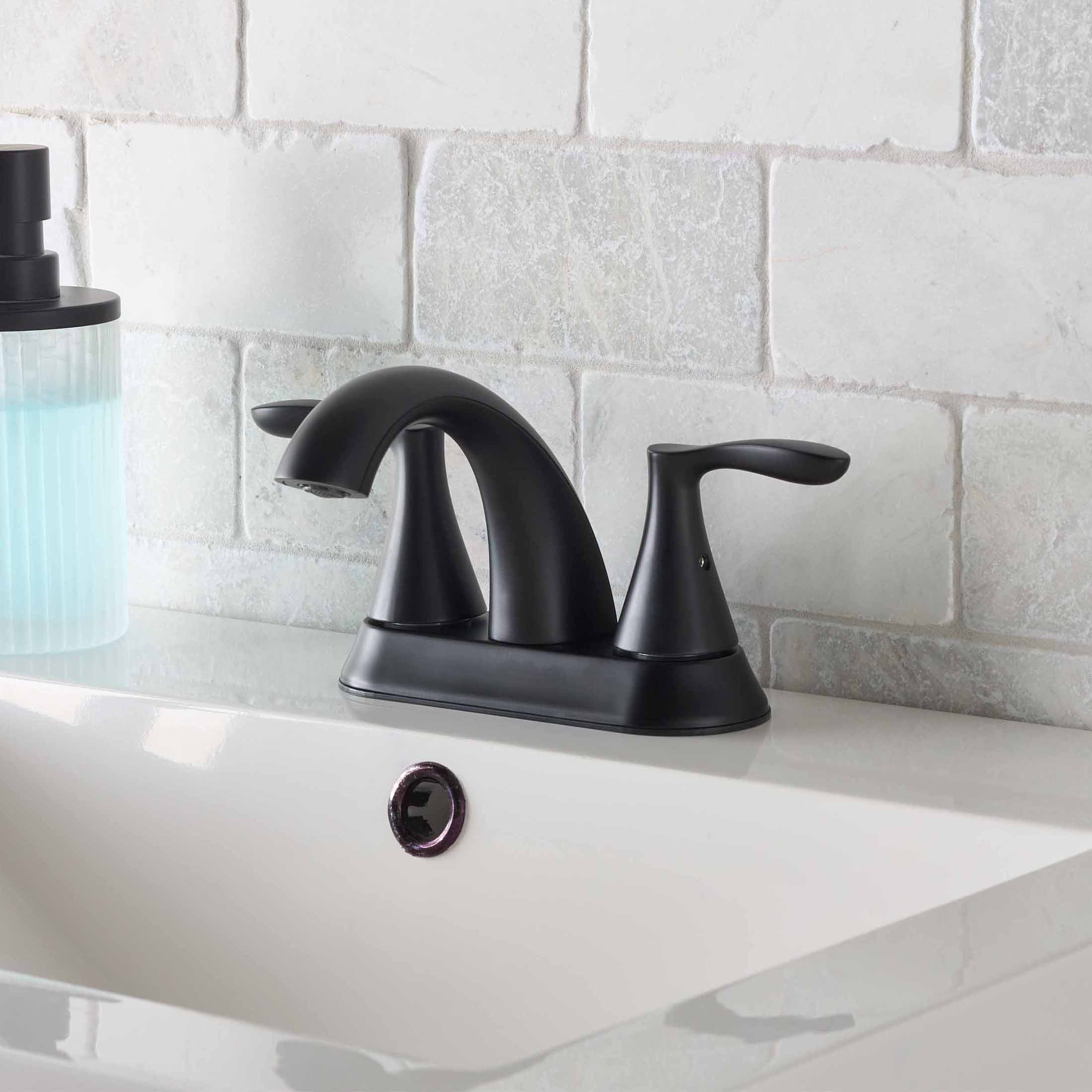 Better Homes & Gardens Simple Flair 4" Centerset Bathroom Faucet in Matte Black