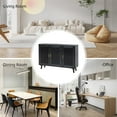 thumbnail image 2 of Tina's Home Boho Sideboard with 3 Lattice Doors  and Wooden Legs Storage Cabinet Credenzas Home Living Room Black, 2 of 8