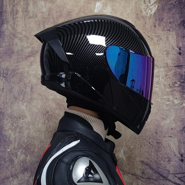 Cascos de carreras de cara completa Casco de motocicleta de doble visera cálido de invierno Casco deportivo de moto Dengxun unisex