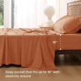 thumbnail image 3 of Juego de sábanas Bedsure Cooling Twin XL Rayón Bambú Naranja Quemado, 3 of 6