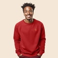 thumbnail image 3 of Dalix Strawberry Embroidered Fleece Crewneck Long Sleeve Sweatshirt Mens in Heather Red XL X-Large, 3 of 5