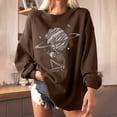 thumbnail image 2 of Sudadera extragrande de lana de manga larga con cuello redondo y estampado de calavera para mujer Pompotops gfhjh16714, 2 of 5