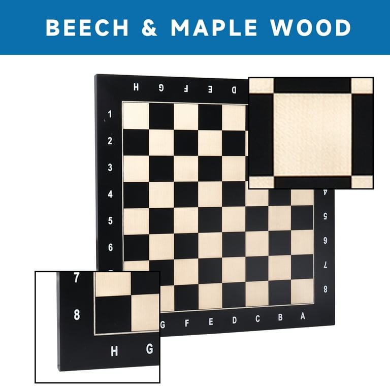  GSE Professional Tournament Chess Board Only, Sapele & Maple  Inlaid Chessboard - Chess Rules, Chess Board for Beginners, Kids, Adults  (Extra Large 21.25 x 21.25/ Square:2.25 Brown) : Toys & Games