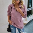 thumbnail image 2 of Sudadera con capucha de manga larga con bolsillo y cremallera para mujer, 2 of 8