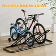thumbnail image 6 of JOZ 3-Bike Floor Parking Rack for Bicycles Wheel/Tire(Max Tire Width 2.5"), with Buckle, for Indoor/Outdoor Garage Storage, Black, 6 of 7