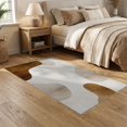 thumbnail image 2 of ODIKA 5'x7' Washable Area Rug Non-Slip, Low Pile, Stain Resistant Large Abstract Beige Brushstroke Neutral Shape Shapes Interlocking for Guest Room, Lounge, Apartment, 2 of 7