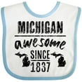 thumbnail image 3 of Inktastic Michigan Awesome Since 1837 Boys or Girls Baby Bib, 3 of 4