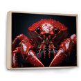 thumbnail image 2 of Designart "Scarlet Mantis Shrimp Portrait I" Coastal Coral Under Water Floater Framed Wall Art Living Room, 2 of 5