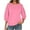 Pink#, variant on MELDVDIB Womens 3/4 Length Sleeve Sweatshirt Fall Winter Solid Color Oversized Hoodless Sweatshirt Fashion Casual Comfy Pullover Tops