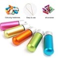 thumbnail image 4 of Aluminum Metal Pill Box - 5 Pcs Hermetic Keychain Round Camping Waterproof First Aid Pill Bottle, 4 of 6