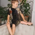 thumbnail image 4 of Fotbe Black Cat in Wildflowers Pijama Estampada de 2 Piezas para Niños – Ropa de Dormir de Manga Corta Cómoda para Niños y Niñas, Camiseta y Shorts de Algodón-Medium, 4 of 6