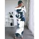 thumbnail image 4 of Vestido Maxi Ajustado para Mujer, Moda Otoño , Larga, Estampado Floral, Ajustado, Fruncido, para Fiesta y Club. Azul S, 4 of 7
