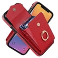 thumbnail image 2 of Elegante funda multifuncional tipo cartera para iPhone 12 con correas, ranura para tarjetas, soporte para anillo, protección para cámara, material de PU, diseño a prueba de golpes y antirrobo., 2 of 5