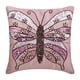 thumbnail image 1 of Funda de almohada rosa, funda de almohada con diseño floral moderno, funda de almohada de 30 x 30 cm (12 x 12 pulgadas), funda de almohada cuadrada de seda artística, mariposas con lentejuelas y, 1 of 5