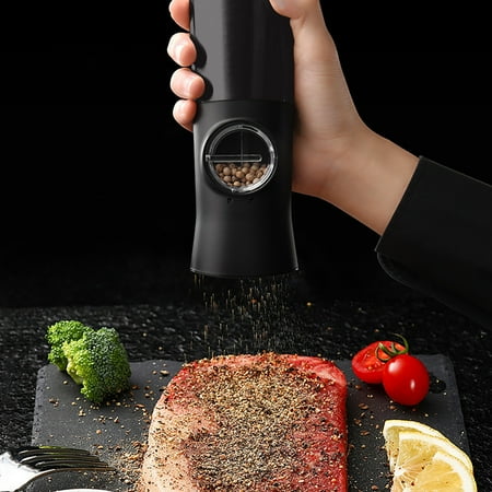 

Tiitstoy Pepper Grinder Gravity Electric Pepper Grinder with Regulated Coarseness One Handed Operated and Pepper Grinder for Kitchen Restaurant Black