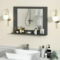 thumbnail image 3 of GVN Wall Mirrors,Rectangle Bathroom Mirror with Shelf 23.5 x 17.5 Inch and Wood Frame-Gray, 3 of 9