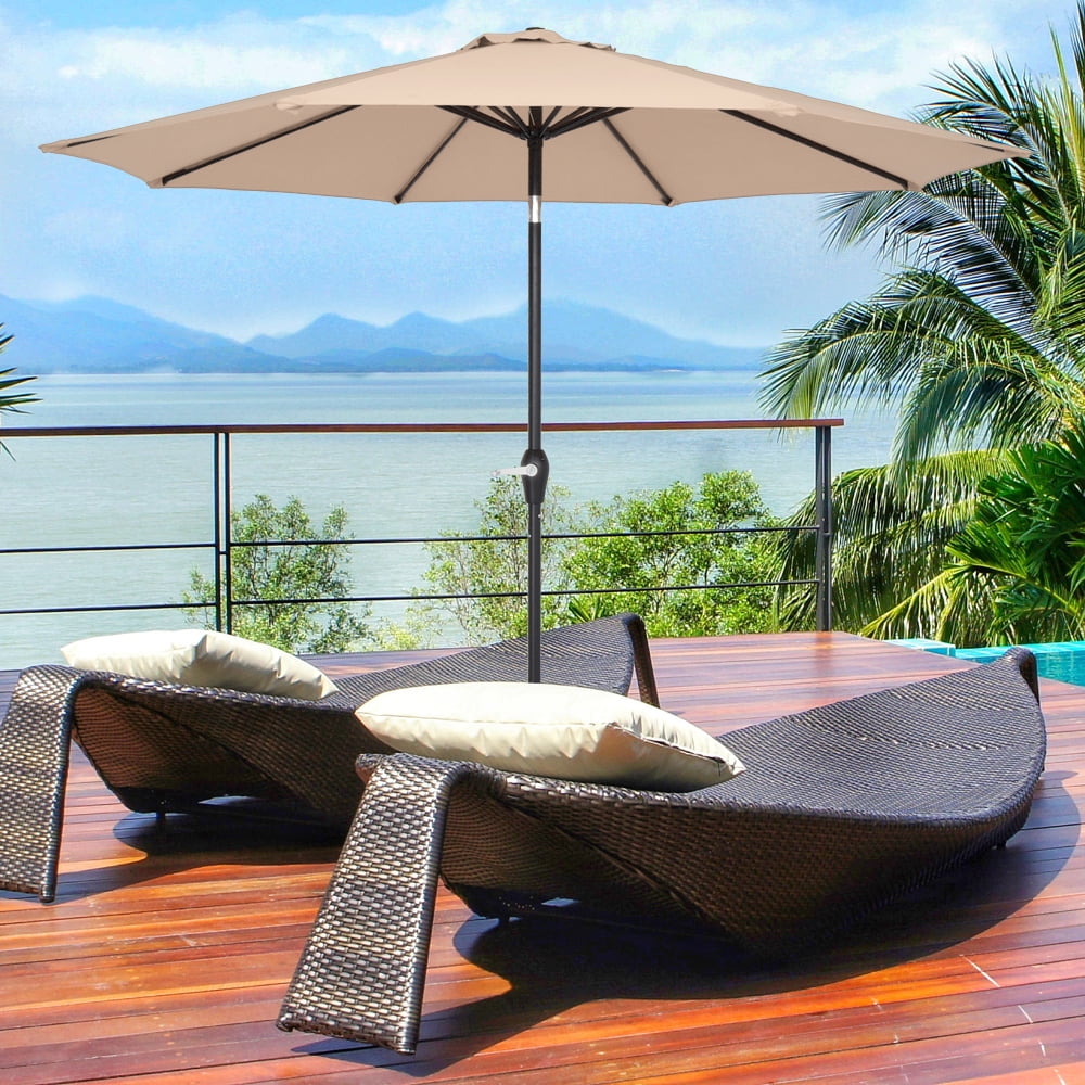 Private Jungle 9Ft Patio Umbrella, Outdoor Patio Umbrella, Hanging Heavy Large Round Sun Umbrella for Backyard Swimming Pool Market Balcony Deck, Beige Private Jungle 9Ft Patio Umbrella, Outdoor Patio Umbrella, Hanging Heavy Large Round Sun Umbrella for Backyard Swimming Pool Market Balcony Deck, Beige