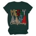 thumbnail image 2 of PVCS T-shirt Décontracté à Manches Courtes et Col Rond pour Femmes avec Imprimé Arbre de Noël, 2 of 6