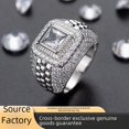 thumbnail image 2 of Accesorios Anillo de moda para hombre de marca europea y americana Anillo de baile callejero con diamantes completos Anillo de diamantes, 2 of 6
