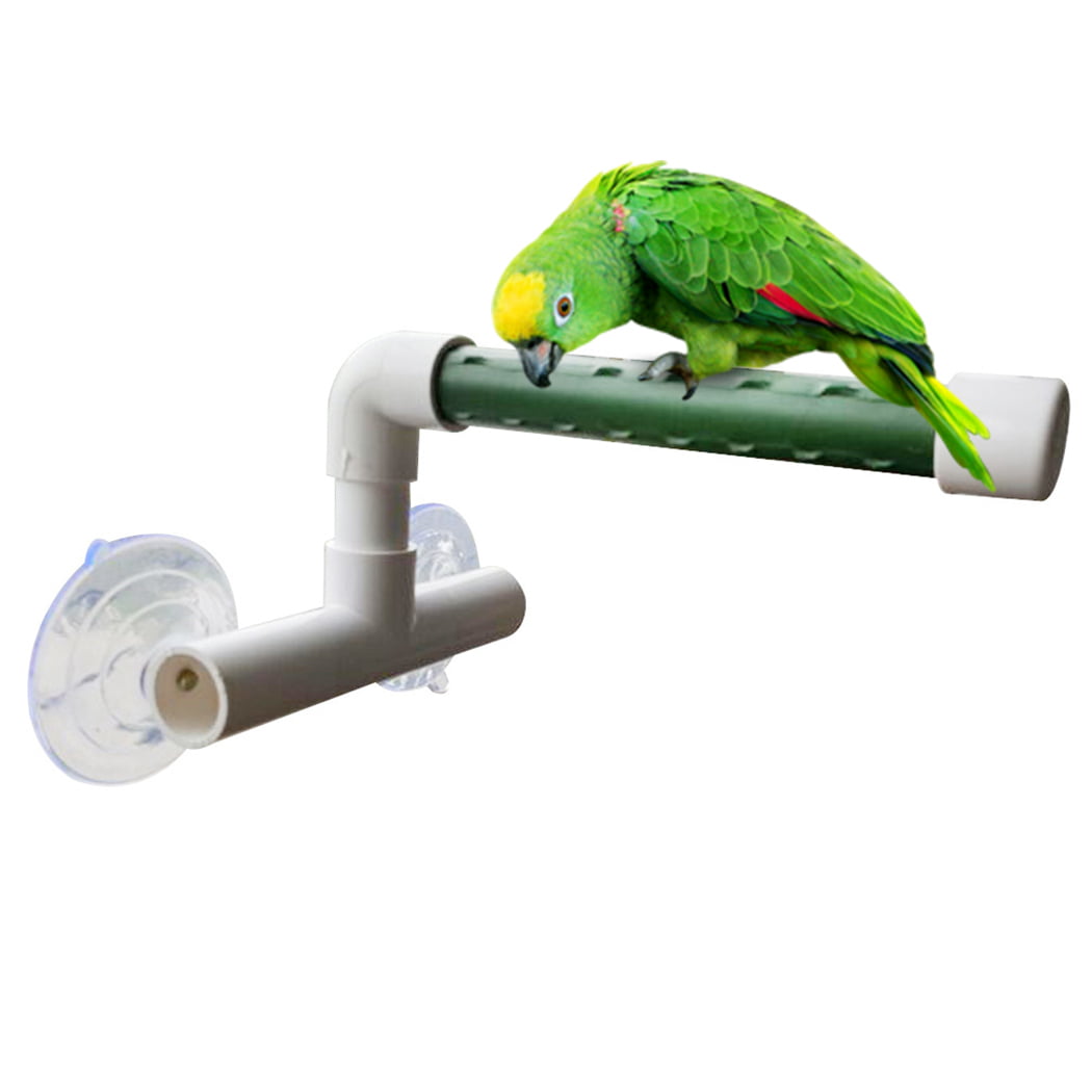 3 Style Pet Parrot Bird Perches Wall Suction Cup Toys Paw Grind Shower Stand 