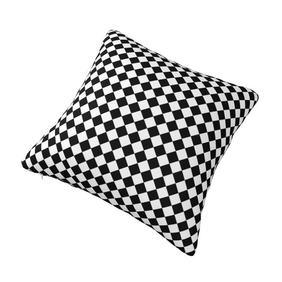 Black And White Checkered Throw Pillow Cushion Cover Colorful Decorative Square Pillow Case 26"x26"