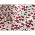 thumbnail image 4 of Ambesonne Snowflake Quilted Bedspread Set 3 Pcs, Star and Dot Pattern, King Size, Red White, 4 of 5