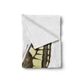 thumbnail image 2 of Swallowtail Butterfly Soft Flannel Fleece Blanket, Yellow Papilio Machaon Old World Swallowtail Wildlife Biology, Cozy Plush for Indoor and Outdoor Use, 70" x 90", Yellow Brown Black, by Ambesonne, 2 of 6
