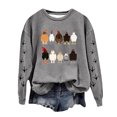 thumbnail image 1 of Rbaofujie Chandails en Molleton à Capuche pour Femmes Mode Décontractée Imprimée Col Rond Manches Longues Chandails en Molleton Amples Cardigan Gris pour Femmes, 1 of 3
