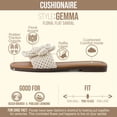 thumbnail image 3 of Cushionaire Gemma Knit Flat Slides for Women, Square Toe Sandals with Woven Flower Detail and Memory Foam, 3 of 16