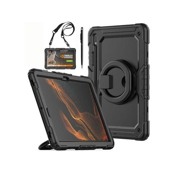 Case for 12.4 inch Samsung Galaxy Tab S8 Plus 2022/ S7 FE 2021/ S7 Plus 2020 Protective Cover with Screen Protector Pen Holder Hand/Shoulder Strap Stylus Pen