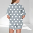 thumbnail image 4 of Viluyesy Printed Tops Elastic Waist Short Pants Sets Womens Round Neck T-Shirt and Shorts 2PC Relaxed Shirt and Shorts Sets Two PC Gray Size M, 4 of 5