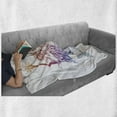 thumbnail image 6 of Mermaid Soft Flannel Fleece Throw Blanket, Sea Woman Sitting on Fishing Hook in Front of Palm Surreal, Cozy Plush for Indoor and Outdoor Use, 70" x 90", Dark Magenta Blue White, by Ambesonne, 6 of 6
