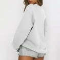 thumbnail image 5 of miqiqism Women's Oversized Crewneck Sweatshirts Batwing Puff Long Sleeve Sweatshirt Trendy Cable Slouchy Pullover Jumper Tops Casual Solid Color Drop Shoulder Clothes,White,XX-Large, 5 of 5