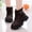 Brown, variant on Girls Ankle Boots Lace Up Side Zipper Booties with Buckle Straps Kids Winter Versatile Platform Non-Slip Boots Black 2 Big Kids