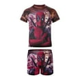 thumbnail image 6 of Harley Quinn Boys 2-Piece Swimsuit Set, Short Sleeve Rash Guard & Swim Trunks, 6 of 7