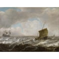 thumbnail image 3 of Julius Porcellis 24x19 Black Modern Framed Museum Art Print Titled - Rough Sea with Ships (1630-35), 3 of 5