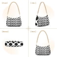 thumbnail image 2 of Womens Chain Shoulder Bag Black Polka Dots on White Classic Tote Handbags Fashion Clutch Hobo Purse with Zipper for Travel Casual, 2 of 7
