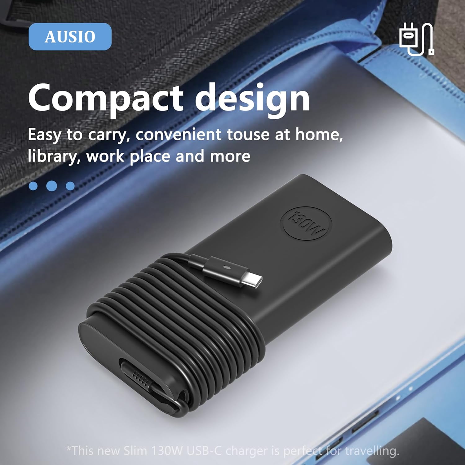 130W Laptop Charger USB C Type C Slim Power Adapter Compatible with Dell XPS 15 16 17 7590 9500 9510 9520 9700, Precision 3540 3550 5490 5540, Latitude 3550 5450 5500 5520 7430 7420 Supply Cord