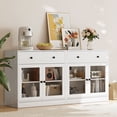 thumbnail image 6 of RichYa 4-Piece TV Stand for TVs up to 60”,Entertainment Center with Bookshelves for TVs,TV Stand Cabinets with 2 Drawers for Living Room,White, 6 of 9