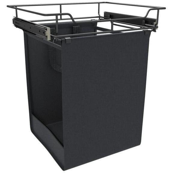Rev-A-Shelf CSOHSL-18-1 Sidelines 18"W X 21"H Pull Out Laundry Clothes Hamper - Black