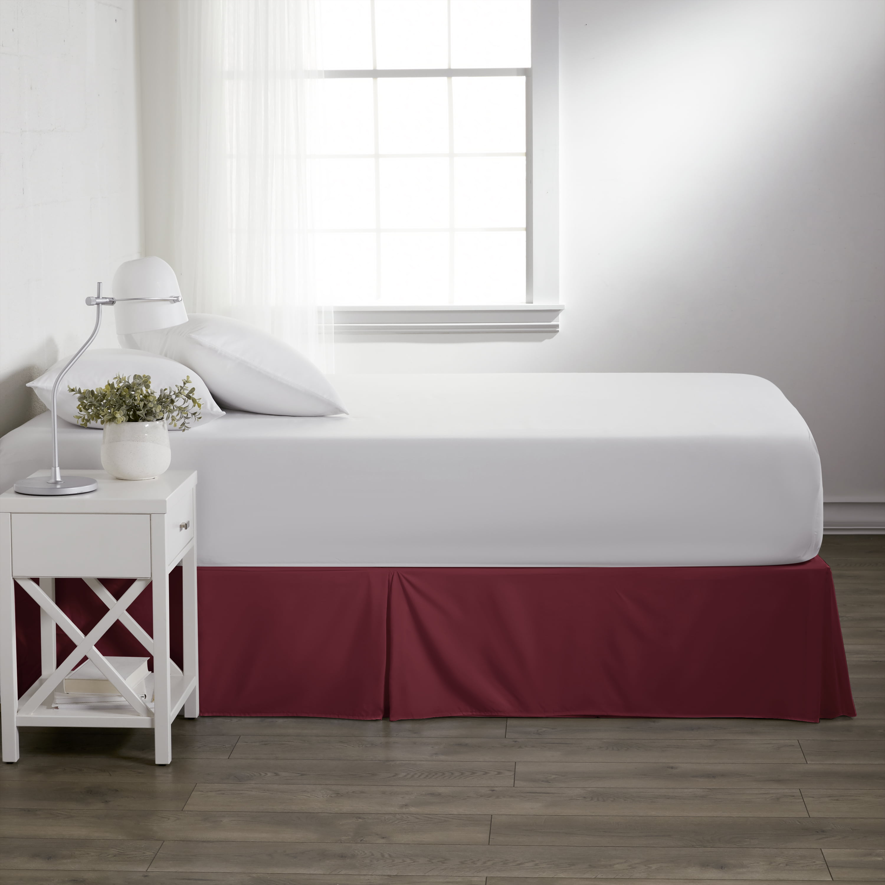 Red Pleated Dust Ruffle Bed Skirt Twin, Red Twin Bed Skirt