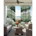 thumbnail image 4 of Sage Green Ombre Blackout Curtains 45 Inches Long for Bedroom, Modern Moire Geometric Abstract Thermal Insulated Room Darkening Black Out Window Curtain Panels Grommet Drapes for Living Room, 4 of 8