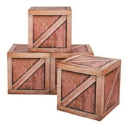 Hay Bales Paper Boxes Decor Rustic Western Cowboy Party Decorations Farm Hay Photo Booth Props Fake Wooden Grain Straw Boxes for Farmhouse Cowboy Theme Party Decor BurlyWood DIY