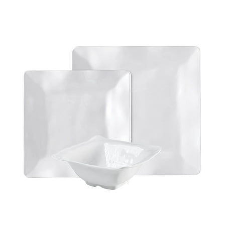 

Square 12 piece Professional grade BPA free shatterproof melamine cutlery set service 4 people