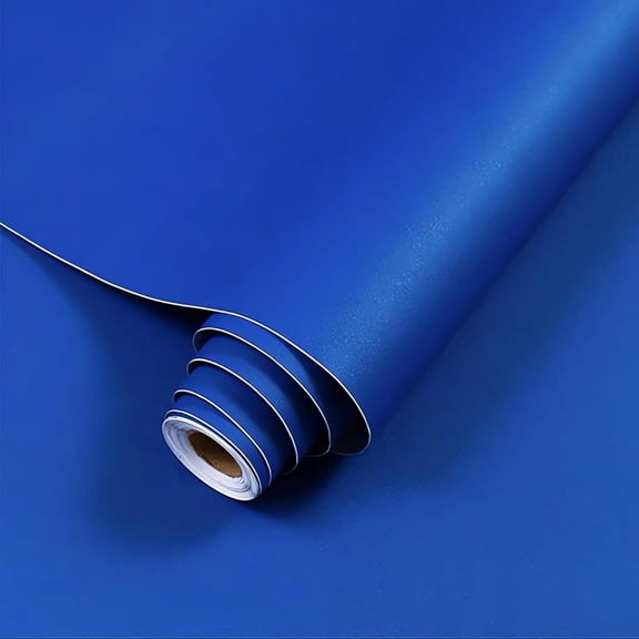 RLESO 15.7"X118" Contact Paper Blue Peel and Stick Wallpaper Removable Self-Adhesive Stick on Wall Paper Dark Blue Thickening Waterproof Wallpaper for Countertops Bathroom Kitchen Cabinet Vinyl