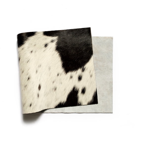 Hair On Hide Leather, Panel, Salt & Pepper Grey/Black